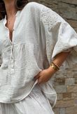 Mimi Pillow Cotton Batwing Blouse Calico